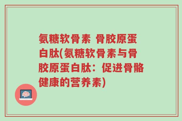 氨糖软骨素 骨胶原蛋白肽(氨糖软骨素与骨胶原蛋白肽:促进骨骼健康的营养素)-第1张图片-超越 氨糖软骨素 骨胶原蛋白肽(氨糖软骨素与骨胶原蛋白肽:促进骨骼健康的营养素)-第1张图片-超越