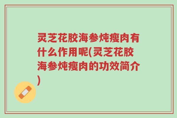 灵芝花胶海参炖瘦肉有什么作用呢(灵芝花胶海参炖瘦肉的功效简介)-第1张图片-超越 灵芝花胶海参炖瘦肉有什么作用呢(灵芝花胶海参炖瘦肉的功效简介)-第1张图片-超越