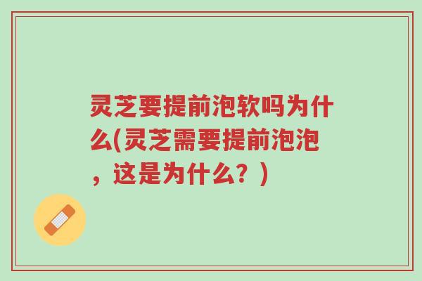 灵芝要提前泡软吗为什么(灵芝需要提前泡泡,这是为什么?)-第1张图片-超越 灵芝要提前泡软吗为什么(灵芝需要提前泡泡,这是为什么?)-第1张图片-超越