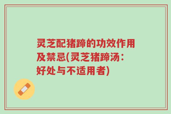 灵芝配猪蹄的功效作用及禁忌(灵芝猪蹄汤:好处与不适用者)-第1张图片-超越 灵芝配猪蹄的功效作用及禁忌(灵芝猪蹄汤:好处与不适用者)-第1张图片-超越