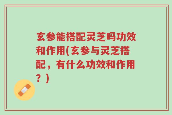 玄参能搭配灵芝吗功效和作用(玄参与灵芝搭配,有什么功效和作用?)-第1张图片-超越 玄参能搭配灵芝吗功效和作用(玄参与灵芝搭配,有什么功效和作用?)-第1张图片-超越