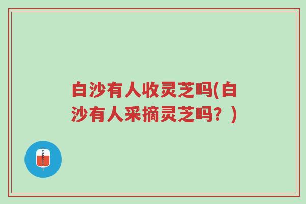 白沙有人收灵芝吗(白沙有人采摘灵芝吗?)-第1张图片-超越 白沙有人收灵芝吗(白沙有人采摘灵芝吗?)-第1张图片-超越