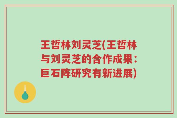 王哲林刘灵芝(王哲林与刘灵芝的合作成果:巨石阵研究有新进展)-第1张图片-超越 王哲林刘灵芝(王哲林与刘灵芝的合作成果:巨石阵研究有新进展)-第1张图片-超越