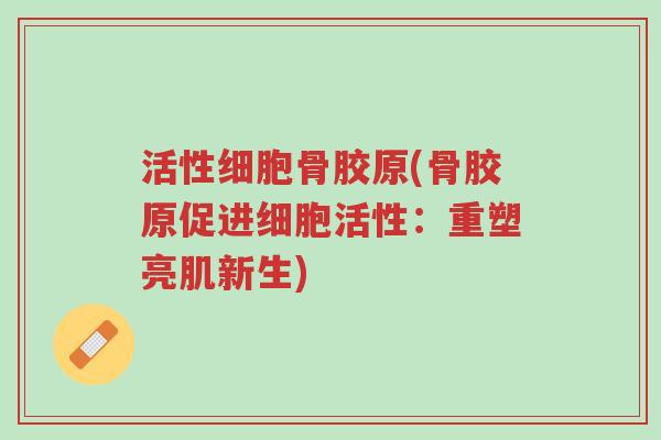 活性细胞骨胶原(骨胶原促进细胞活性:重塑亮肌新生)-第1张图片-超越 活性细胞骨胶原(骨胶原促进细胞活性:重塑亮肌新生)-第1张图片-超越