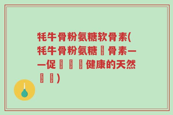 牦牛骨粉氨糖软骨素(牦牛骨粉氨糖軟骨素——促進關節健康的天然選擇)-第1张图片-超越 牦牛骨粉氨糖软骨素(牦牛骨粉氨糖軟骨素——促進關節健康的天然選擇)-第1张图片-超越