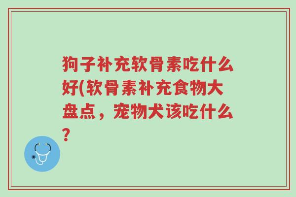 狗子补充软骨素吃什么好(软骨素补充食物大盘点,宠物犬该吃什么?-第1张图片-超越 狗子补充软骨素吃什么好(软骨素补充食物大盘点,宠物犬该吃什么?-第1张图片-超越