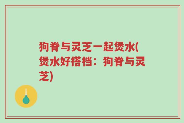 狗脊与灵芝一起煲水(煲水好搭档:狗脊与灵芝)-第1张图片-超越 狗脊与灵芝一起煲水(煲水好搭档:狗脊与灵芝)-第1张图片-超越