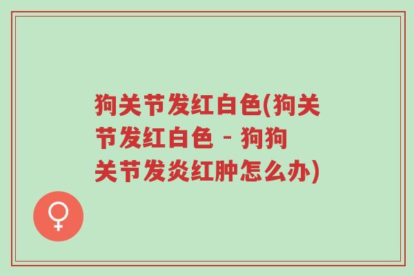 狗关节发红白色(狗关节发红白色 - 狗狗关节发炎红肿怎么办)-第1张图片-超越 狗关节发红白色(狗关节发红白色 - 狗狗关节发炎红肿怎么办)-第1张图片-超越