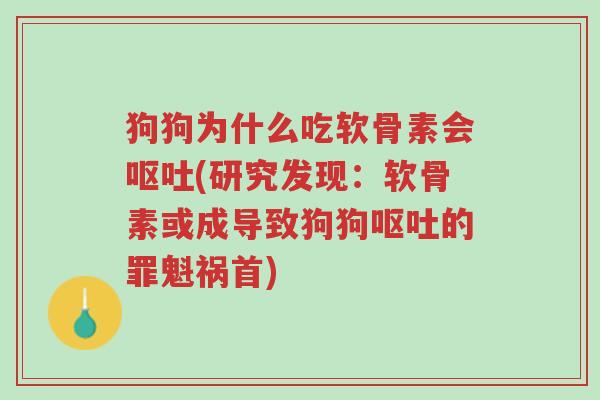 狗狗为什么吃软骨素会呕吐(研究发现：软骨素或成导致狗狗呕吐的罪魁祸首)-第1张图片-超越