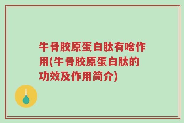 牛骨胶原蛋白肽有啥作用(牛骨胶原蛋白肽的功效及作用简介)-第1张图片-超越 牛骨胶原蛋白肽有啥作用(牛骨胶原蛋白肽的功效及作用简介)-第1张图片-超越