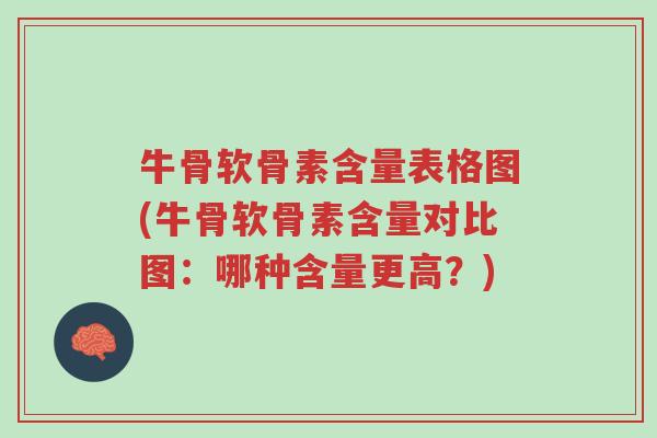 牛骨软骨素含量表格图(牛骨软骨素含量对比图:哪种含量更高?)-第1张图片-超越 牛骨软骨素含量表格图(牛骨软骨素含量对比图:哪种含量更高?)-第1张图片-超越