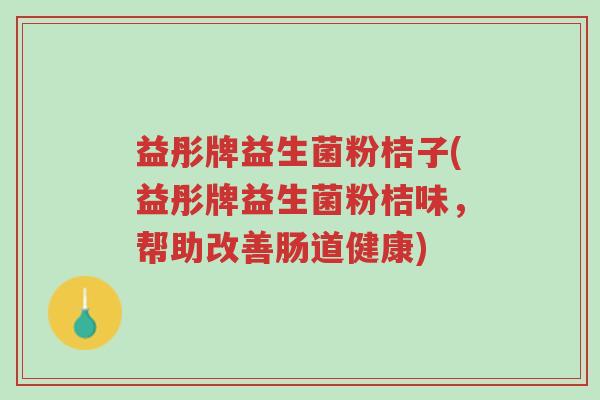 益彤牌益生菌粉桔子(益彤牌益生菌粉桔味，帮助改善肠道健康)-第1张图片-超越