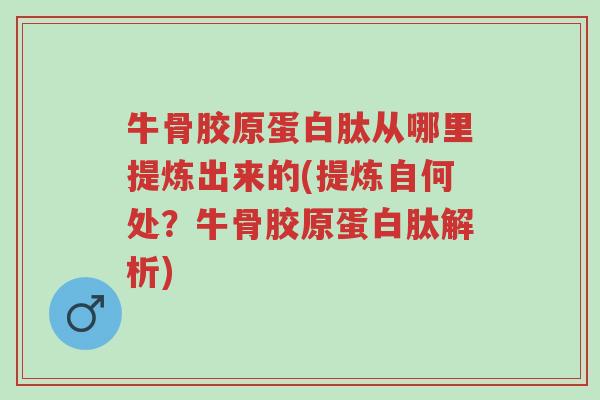 牛骨胶原蛋白肽从哪里提炼出来的(提炼自何处?牛骨胶原蛋白肽解析)-第1张图片-超越 牛骨胶原蛋白肽从哪里提炼出来的(提炼自何处?牛骨胶原蛋白肽解析)-第1张图片-超越