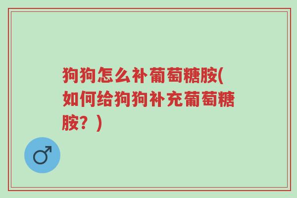 狗狗怎么补葡萄糖胺(如何给狗狗补充葡萄糖胺?)-第1张图片-超越 狗狗怎么补葡萄糖胺(如何给狗狗补充葡萄糖胺?)-第1张图片-超越