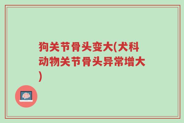 狗关节骨头变大(犬科动物关节骨头异常增大)-第1张图片-超越 狗关节骨头变大(犬科动物关节骨头异常增大)-第1张图片-超越