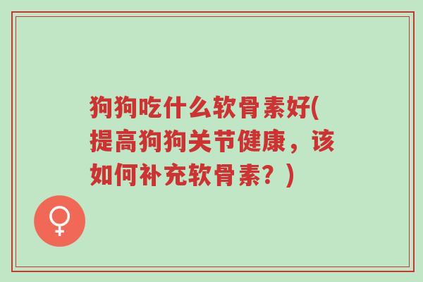 狗狗吃什么软骨素好(提高狗狗关节健康,该如何补充软骨素?)-第1张图片-超越 狗狗吃什么软骨素好(提高狗狗关节健康,该如何补充软骨素?)-第1张图片-超越