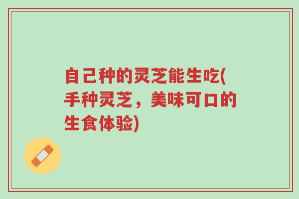 自己种的灵芝能生吃(手种灵芝,美味可口的生食体验)-第1张图片-超越 自己种的灵芝能生吃(手种灵芝,美味可口的生食体验)-第1张图片-超越