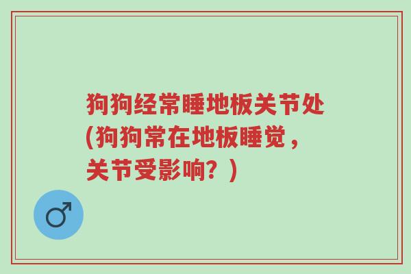 狗狗经常睡地板关节处(狗狗常在地板睡觉,关节受影响?)-第1张图片-超越 狗狗经常睡地板关节处(狗狗常在地板睡觉,关节受影响?)-第1张图片-超越