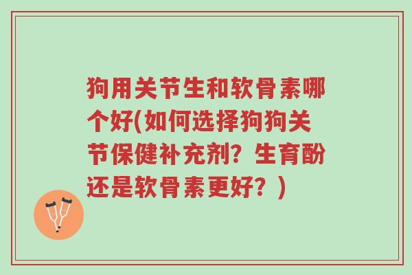 狗用关节生和软骨素哪个好(如何选择狗狗关节保健补充剂?生育酚还是软骨素更好?)-第1张图片-超越 狗用关节生和软骨素哪个好(如何选择狗狗关节保健补充剂?生育酚还是软骨素更好?)-第1张图片-超越