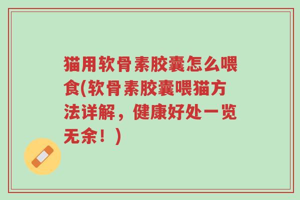 猫用软骨素胶囊怎么喂食(软骨素胶囊喂猫方法详解,健康好处一览无余!)-第1张图片-超越 猫用软骨素胶囊怎么喂食(软骨素胶囊喂猫方法详解,健康好处一览无余!)-第1张图片-超越