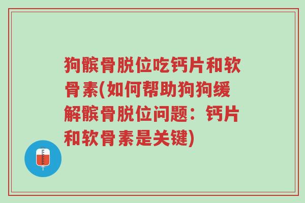狗髌骨脱位吃钙片和软骨素(如何帮助狗狗缓解髌骨脱位问题：钙片和软骨素是关键)-第1张图片-超越