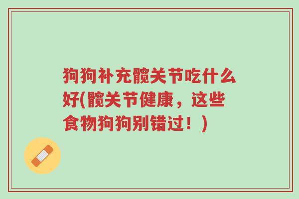 狗狗补充髋关节吃什么好(髋关节健康,这些食物狗狗别错过!)-第1张图片-超越 狗狗补充髋关节吃什么好(髋关节健康,这些食物狗狗别错过!)-第1张图片-超越