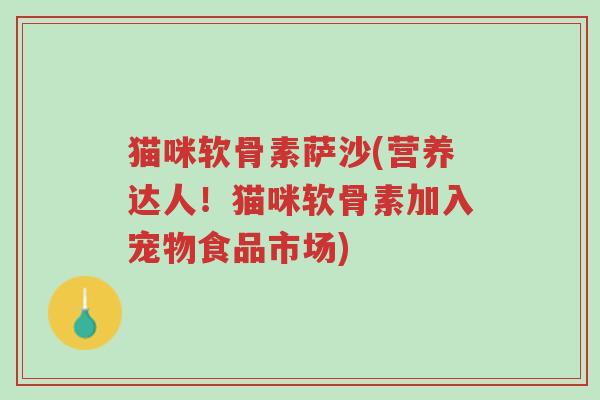 猫咪软骨素萨沙(营养达人!猫咪软骨素加入宠物食品市场)-第1张图片-超越 猫咪软骨素萨沙(营养达人!猫咪软骨素加入宠物食品市场)-第1张图片-超越