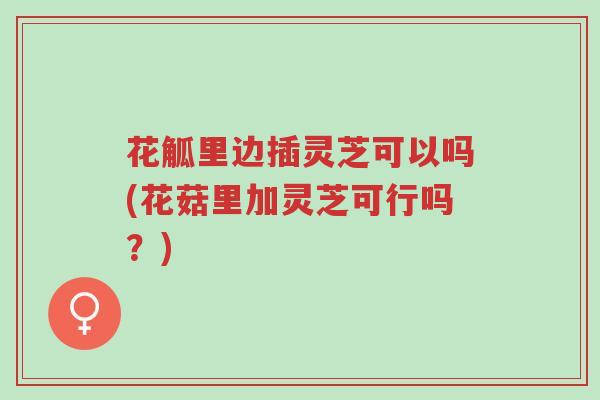 花觚里边插灵芝可以吗(花菇里加灵芝可行吗？)-第1张图片-超越