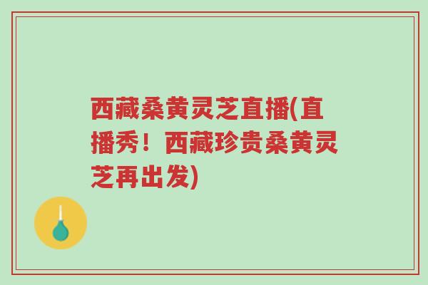 西藏桑黄灵芝直播(直播秀!西藏珍贵桑黄灵芝再出发)-第1张图片-超越 西藏桑黄灵芝直播(直播秀!西藏珍贵桑黄灵芝再出发)-第1张图片-超越
