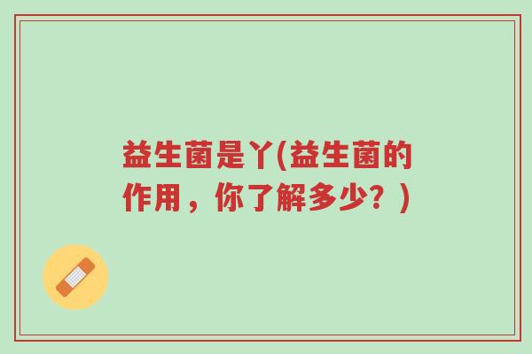 益生菌是丫(益生菌的作用,你了解多少?)-第1张图片-超越 益生菌是丫(益生菌的作用,你了解多少?)-第1张图片-超越