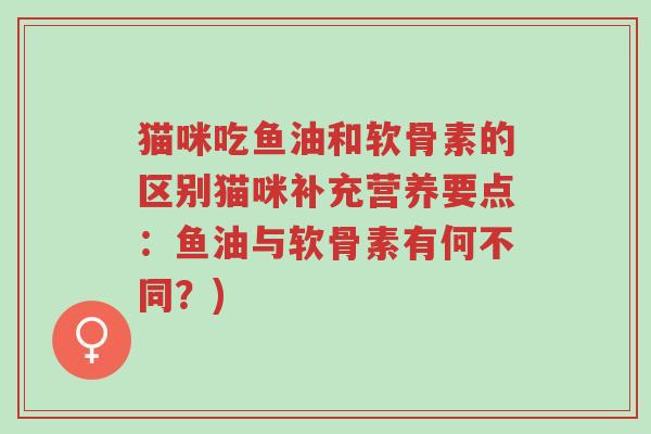 猫咪吃鱼油和软骨素的区别猫咪补充营养要点:鱼油与软骨素有何不同?)-第1张图片-超越 猫咪吃鱼油和软骨素的区别猫咪补充营养要点:鱼油与软骨素有何不同?)-第1张图片-超越