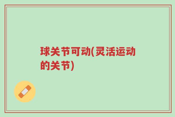 球关节可动(灵活运动的关节)-第1张图片-超越 球关节可动(灵活运动的关节)-第1张图片-超越
