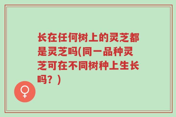 长在任何树上的灵芝都是灵芝吗(同一品种灵芝可在不同树种上生长吗?)-第1张图片-超越 长在任何树上的灵芝都是灵芝吗(同一品种灵芝可在不同树种上生长吗?)-第1张图片-超越