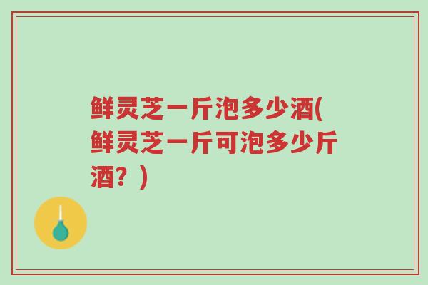 鲜灵芝一斤泡多少酒(鲜灵芝一斤可泡多少斤酒?)-第1张图片-超越 鲜灵芝一斤泡多少酒(鲜灵芝一斤可泡多少斤酒?)-第1张图片-超越