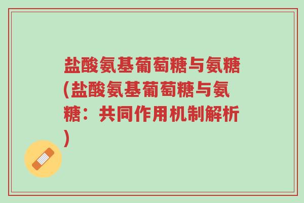 盐酸氨基葡萄糖与氨糖(盐酸氨基葡萄糖与氨糖:共同作用机制解析)-第1张图片-超越 盐酸氨基葡萄糖与氨糖(盐酸氨基葡萄糖与氨糖:共同作用机制解析)-第1张图片-超越