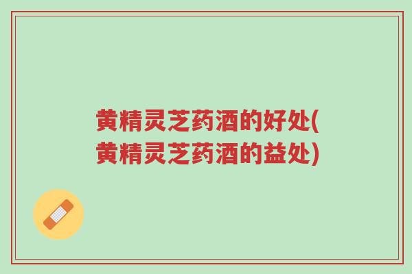 黄精灵芝药酒的好处(黄精灵芝药酒的益处)-第1张图片-超越 黄精灵芝药酒的好处(黄精灵芝药酒的益处)-第1张图片-超越