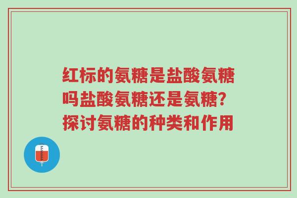 红标的氨糖是盐酸氨糖吗盐酸氨糖还是氨糖?探讨氨糖的种类和作用-第1张图片-超越 红标的氨糖是盐酸氨糖吗盐酸氨糖还是氨糖?探讨氨糖的种类和作用-第1张图片-超越