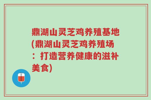 鼎湖山灵芝鸡养殖基地(鼎湖山灵芝鸡养殖场:打造营养健康的滋补美食)-第1张图片-超越 鼎湖山灵芝鸡养殖基地(鼎湖山灵芝鸡养殖场:打造营养健康的滋补美食)-第1张图片-超越