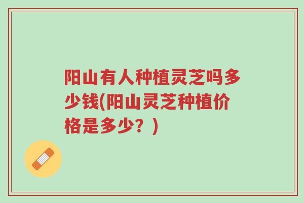阳山有人种植灵芝吗多少钱(阳山灵芝种植价格是多少?)-第1张图片-超越 阳山有人种植灵芝吗多少钱(阳山灵芝种植价格是多少?)-第1张图片-超越