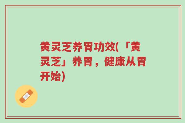 黄灵芝养胃功效(「黄灵芝」养胃，健康从胃开始)-第1张图片-超越