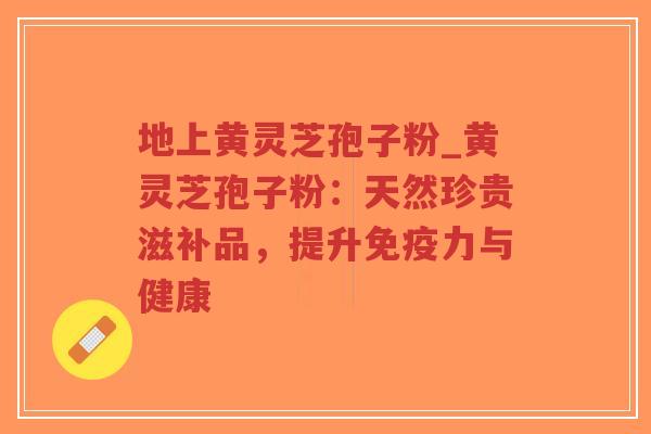 地上黄灵芝孢子粉_黄灵芝孢子粉:天然珍贵滋补品,提升免疫力与健康-第1张图片-超越 地上黄灵芝孢子粉_黄灵芝孢子粉:天然珍贵滋补品,提升免疫力与健康-第1张图片-超越