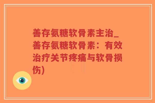 善存氨糖软骨素主治_善存氨糖软骨素:有效治疗关节疼痛与软骨损伤)-第1张图片-超越 善存氨糖软骨素主治_善存氨糖软骨素:有效治疗关节疼痛与软骨损伤)-第1张图片-超越