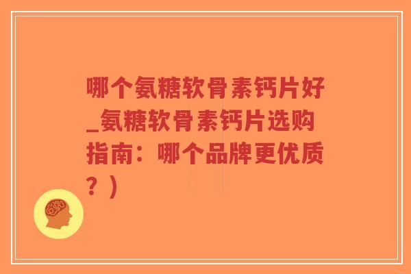 哪个氨糖软骨素钙片好_氨糖软骨素钙片选购指南：哪个品牌更优质？)-第1张图片-超越