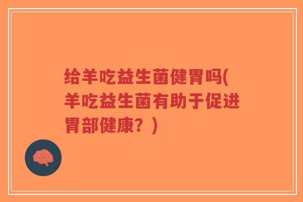 给羊吃益生菌健胃吗(羊吃益生菌有助于促进胃部健康?)-第1张图片-超越 给羊吃益生菌健胃吗(羊吃益生菌有助于促进胃部健康?)-第1张图片-超越