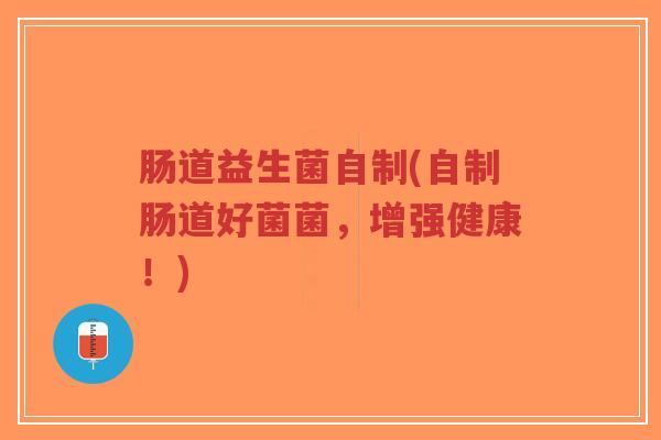 肠道益生菌自制(自制肠道好菌菌,增强健康!)-第1张图片-超越 肠道益生菌自制(自制肠道好菌菌,增强健康!)-第1张图片-超越