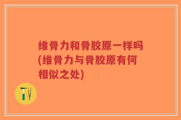 维骨力和骨胶原一样吗(维骨力与骨胶原有何相似之处)-第1张图片-超越 维骨力和骨胶原一样吗(维骨力与骨胶原有何相似之处)-第1张图片-超越