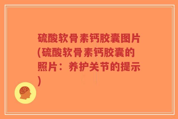 硫酸软骨素钙胶囊图片(硫酸软骨素钙胶囊的照片:养护关节的提示)-第1张图片-超越 硫酸软骨素钙胶囊图片(硫酸软骨素钙胶囊的照片:养护关节的提示)-第1张图片-超越