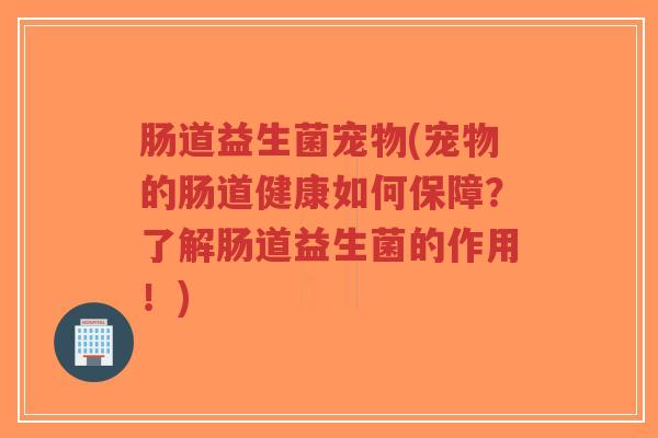 肠道益生菌宠物(宠物的肠道健康如何保障？了解肠道益生菌的作用！)-第1张图片-超越