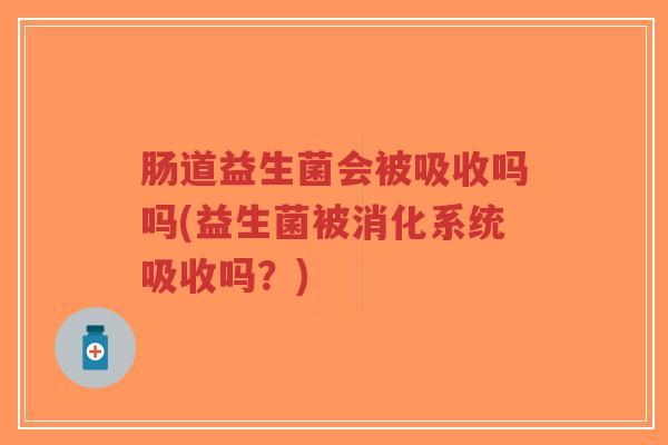 肠道益生菌会被吸收吗吗(益生菌被消化系统吸收吗?)-第1张图片-超越 肠道益生菌会被吸收吗吗(益生菌被消化系统吸收吗?)-第1张图片-超越