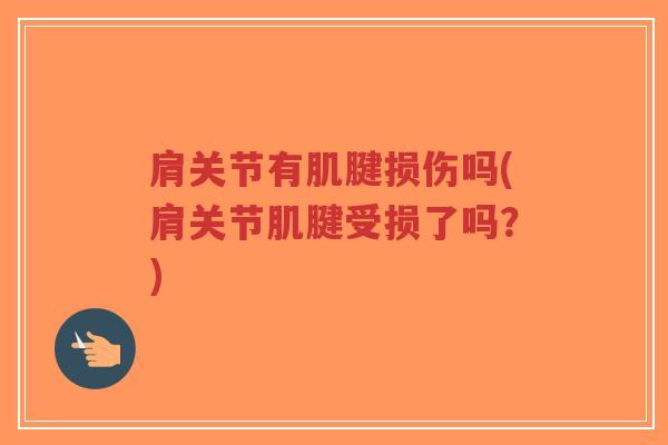 肩关节有肌腱损伤吗(肩关节肌腱受损了吗?)-第1张图片-超越 肩关节有肌腱损伤吗(肩关节肌腱受损了吗?)-第1张图片-超越